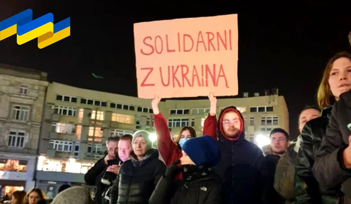 Marsz Stop Wojnie z ogromną flagą Ukrainy. Łodzianie zaprotestują przeciw rosyjskiej agresji - Zdjęcie główne