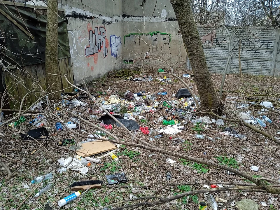 Aktualne śmieci znajdujące się na opisywanym przeze mnie terenie