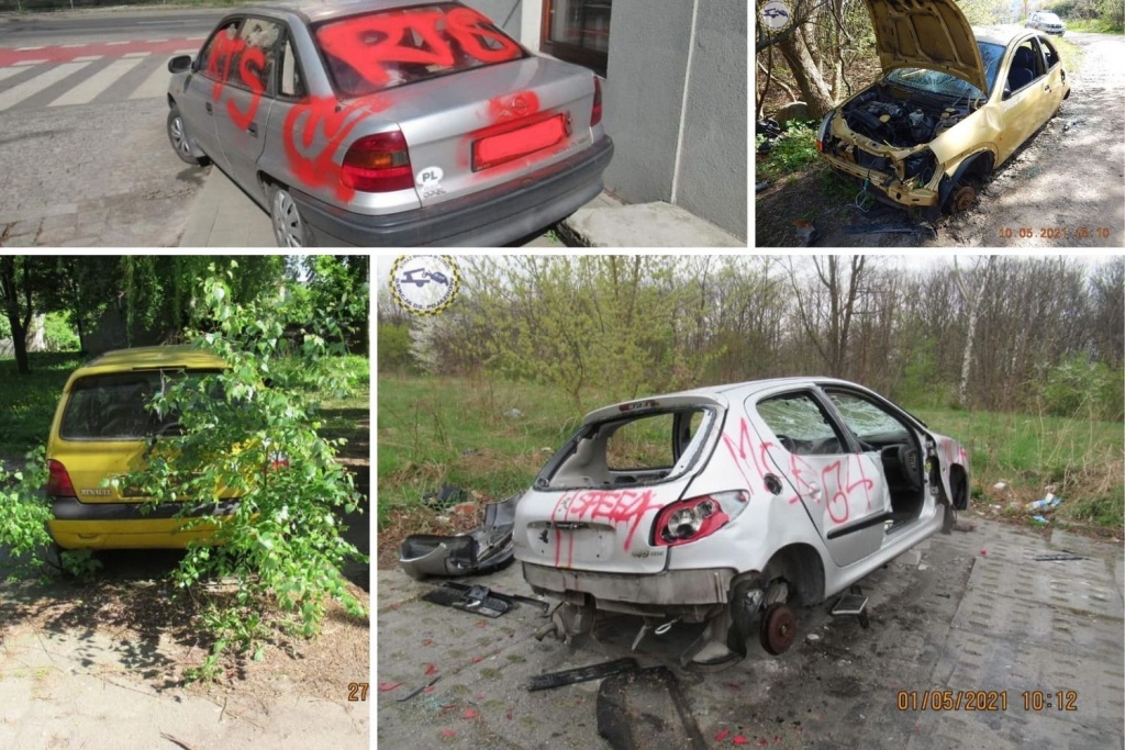 Auta Łódź. Wraki na łódzkich ulicach. Niektóre „perełki”wyglądają, jakby niszczały kilkanaście lat (fot. EKO Patrol Straży Miejskiej w Łodzi)