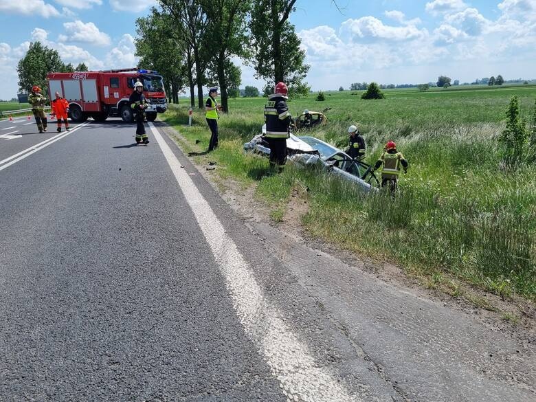 Wypadek Łódzkie. Śmiertelny wypadek pod Łowiczem. Nie żyją dwie starsze osoby (fot. PSP Łowicz)