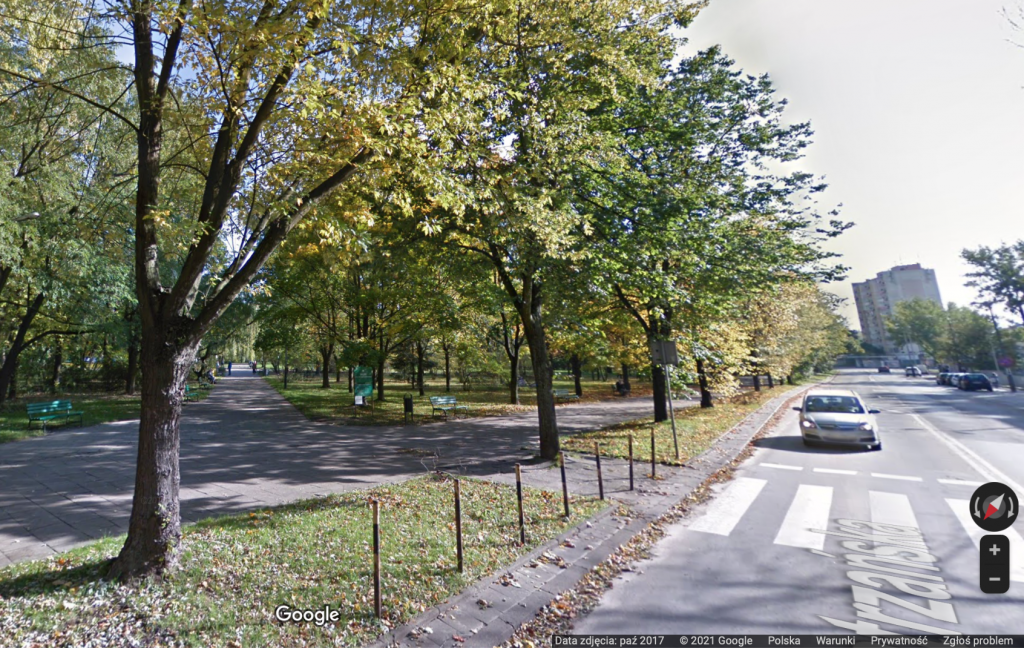 10. Skwer im. św. Maksymiliana Marii Kolbego w Łodzi (fot. Google Street View)