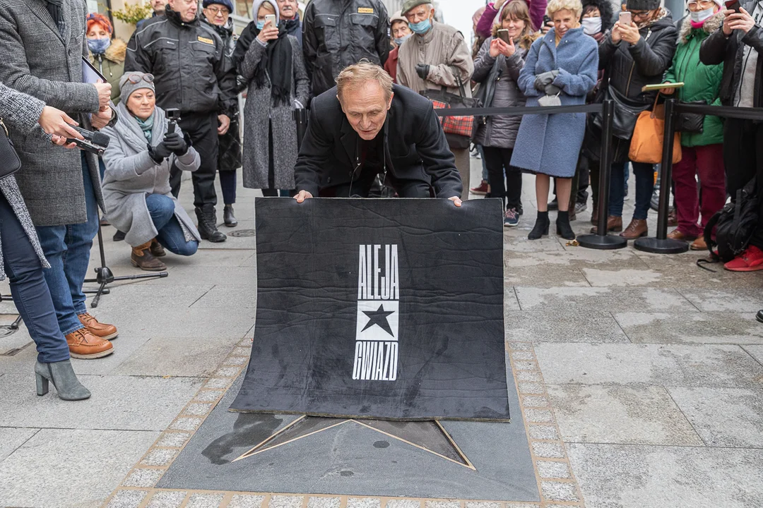 Andrzej Chyba odsłonił swoją gwiazdę w Łódzkiej Alei Gwiazd