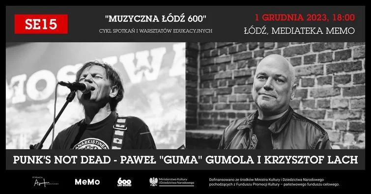 "Muzyczna Łódź - 600" – Punk’s Not Death! 1 grudnia w Mediatece MeMo niezwykłe spotkanie - Zdjęcie główne