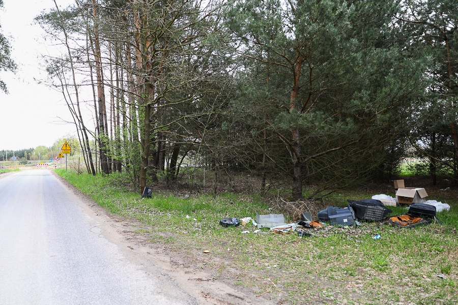 Dzikie wysypisko śmieci Łódź. Śmieci przy ul. Łaskowice w Łodzi (fot. Michał Pietrzak - TuŁódź.pl)