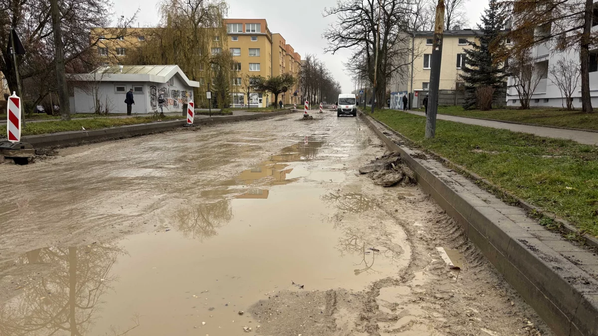 "Pora deszczowa" na ulicy Boya-Żeleńskiego w Łodzi. Bez auta terenowego i kaloszy lepiej tu nie wchodzić - Zdjęcie główne