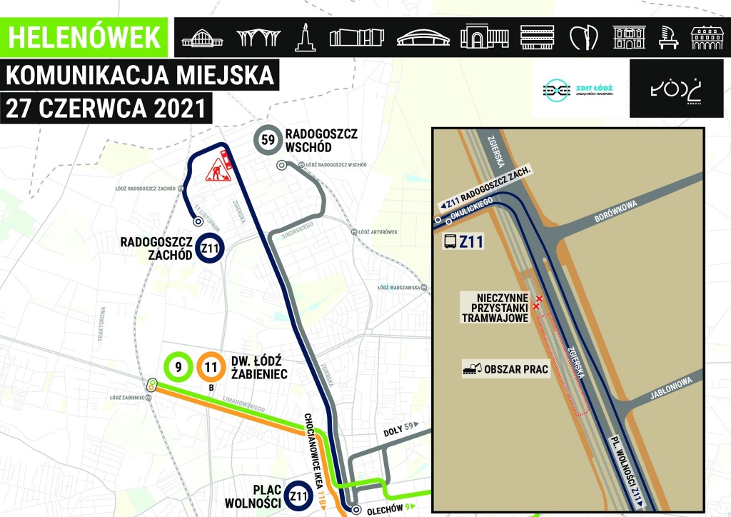 MPK Łódź. Zmiany w komunikacji miejskiej. Na Radogoszcz nie dojedziemy tramwajem (fot. MPK Łódź) |wiadomości łódzkie | Łódź | TuŁódź