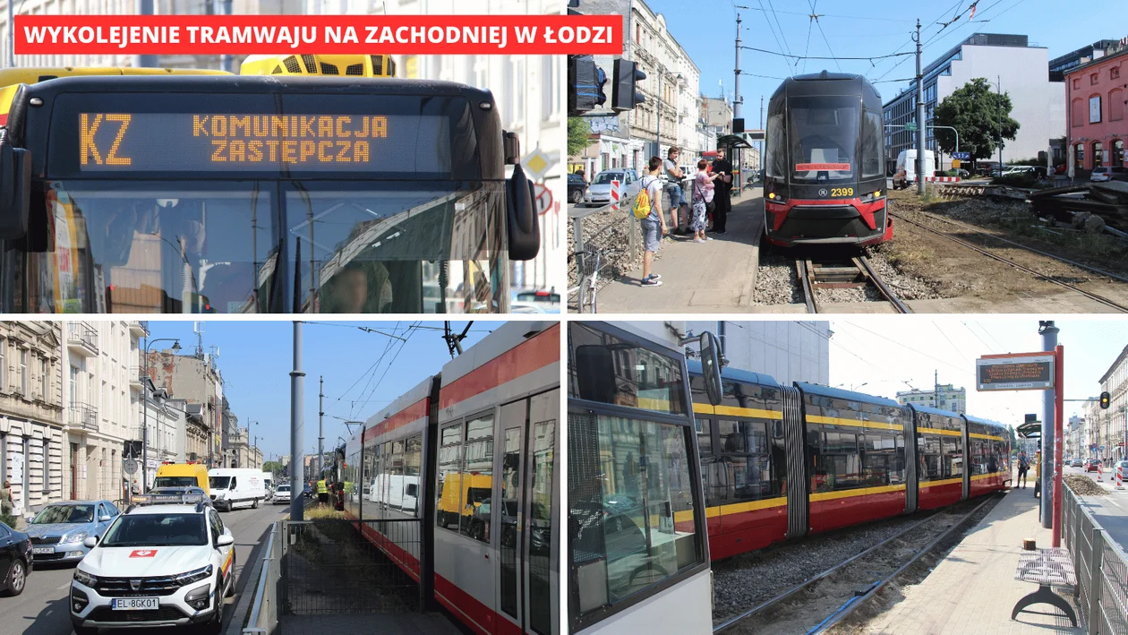 Wykolejenie tramwaju na Zachodniej. Moderus nie przejechał przez nową nakładkę [ZDJĘCIA] - Zdjęcie główne