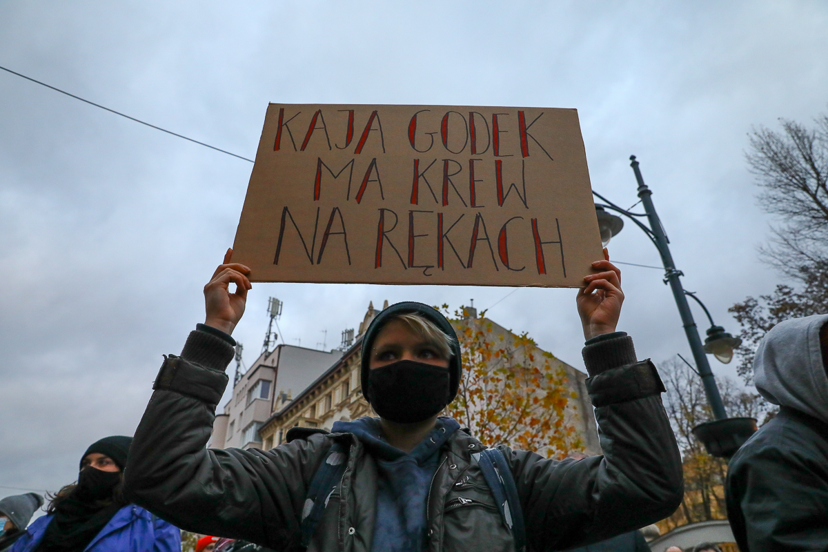 „Ani jednej więcej” - protest na Piotkowskiej w Łodzi