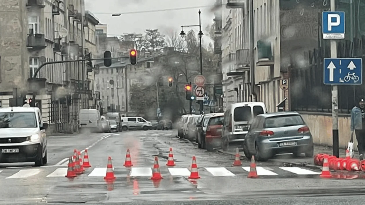 Malowanie „zebry” w deszczu na łódzkiej ulicy. Co na to Zarząd Dróg i Transportu w Łodzi? [ZDJĘCIA] - Zdjęcie główne