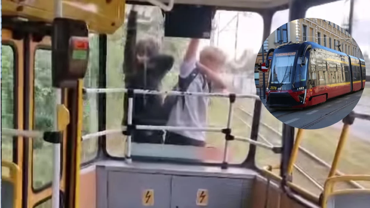 Niebezpieczna zabawa w Łodzi. Dwójka nastolatków jechała na zewnątrz tramwaju MPK Łódź