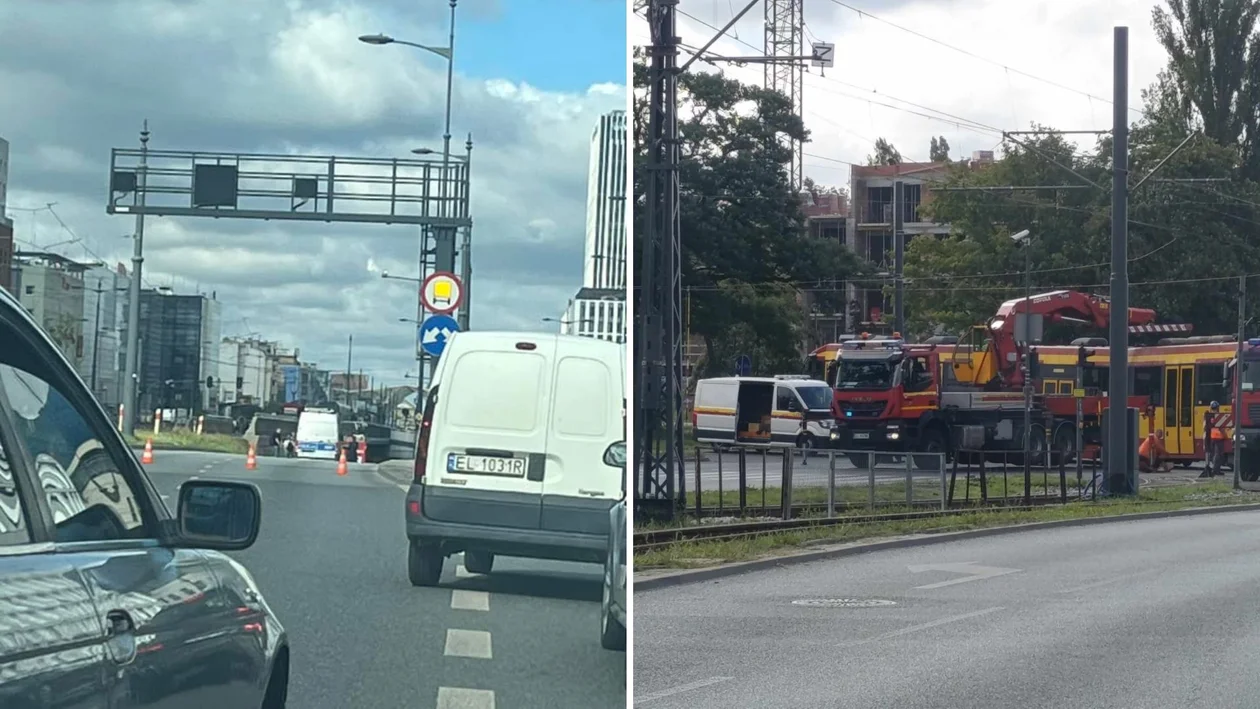 Wykolejenie tramwaju na al. Włókniarzy, wypadek na trasie W-Z - Zdjęcie główne