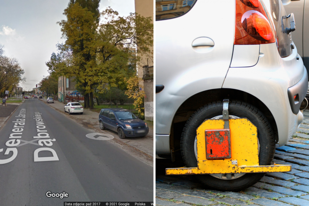 ULICA DĄBROWSKIEGO W ŁODZI (fot. Google Street View / Canva)