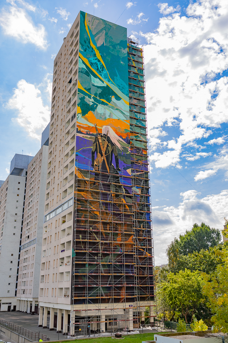 Tak prezentuje się mural z wiedźminem na łódzkim Manhattanie. Podoba się Wam? 