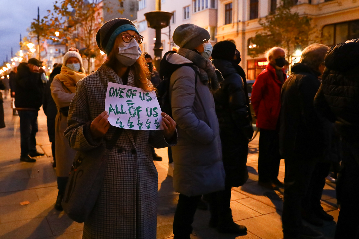 „Ani jednej więcej” - protest na Piotkowskiej w Łodzi