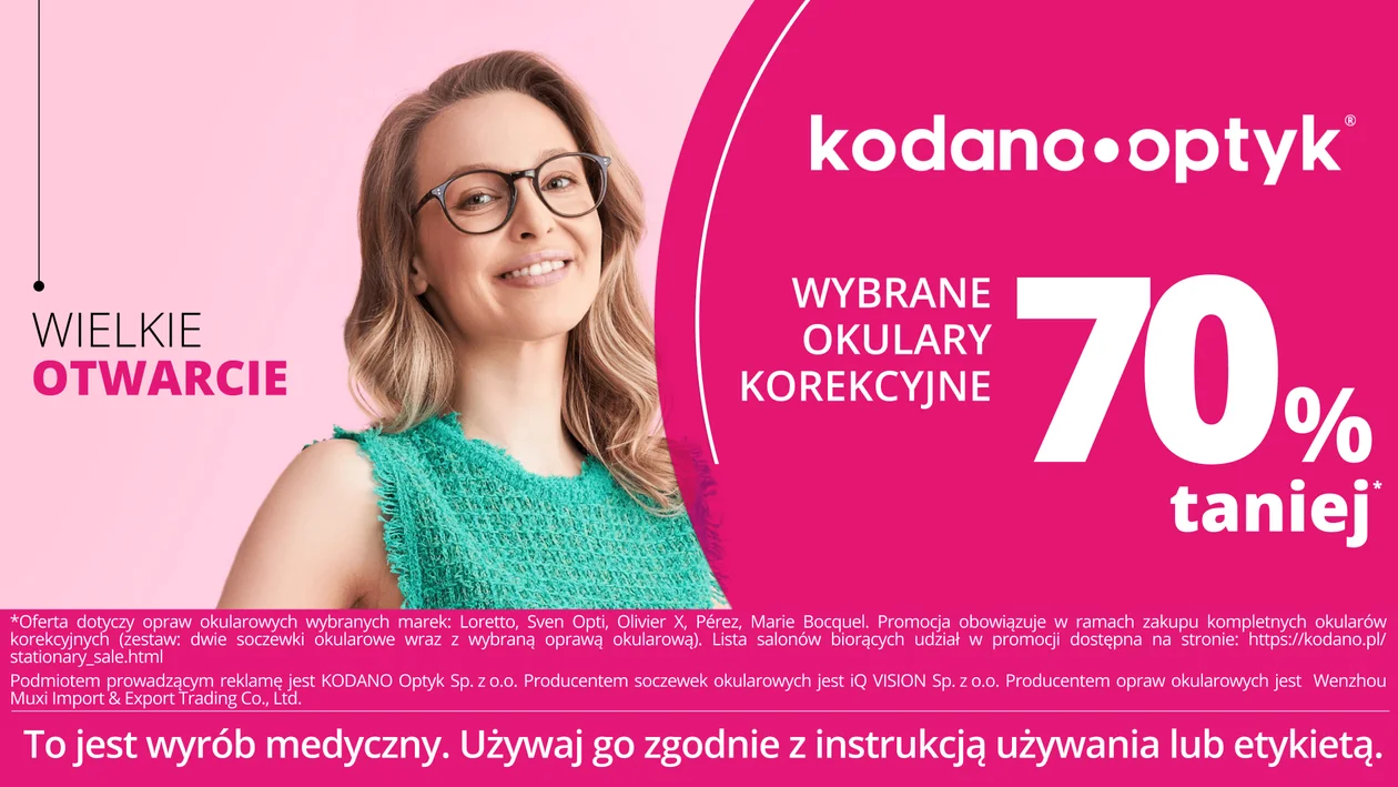 Wielkie Otwarcie KODANO Optyk w Zgierzu! Wybrane okulary korekcyjne aż 70% taniej! - Zdjęcie główne