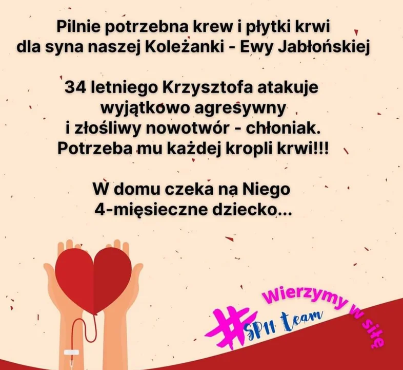 Pilnie potrzebna krew i płytki krwi. Na Krzysztofa w domu czeka malutkie dziecko - Zdjęcie główne