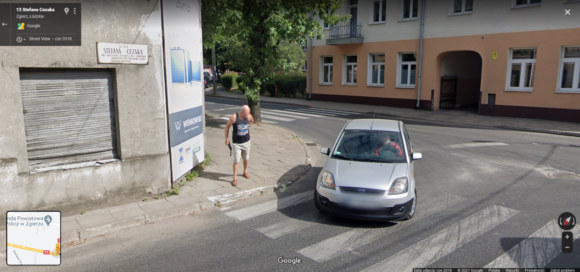 Mieszkańcy Zgierza przyłapani przez Google Street View