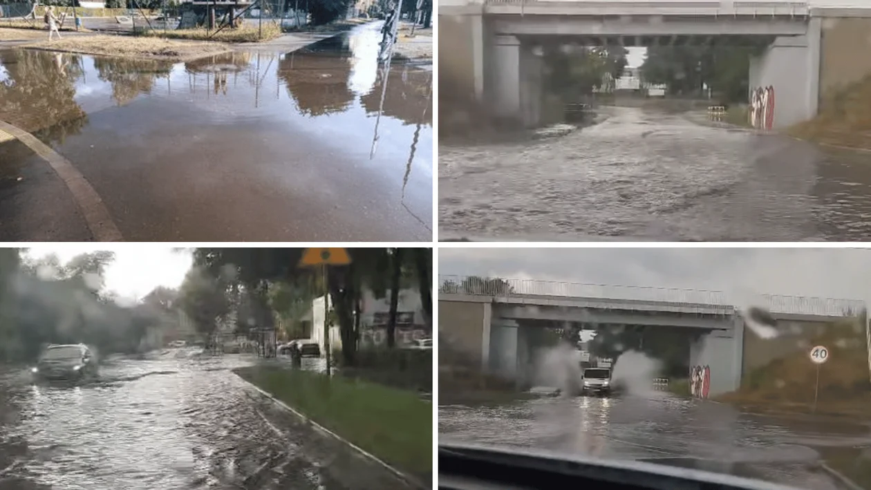 Zalane ulice i zgubione rejestracje. Ulewne deszcze przeszły nad Zgierzem - Zdjęcie główne