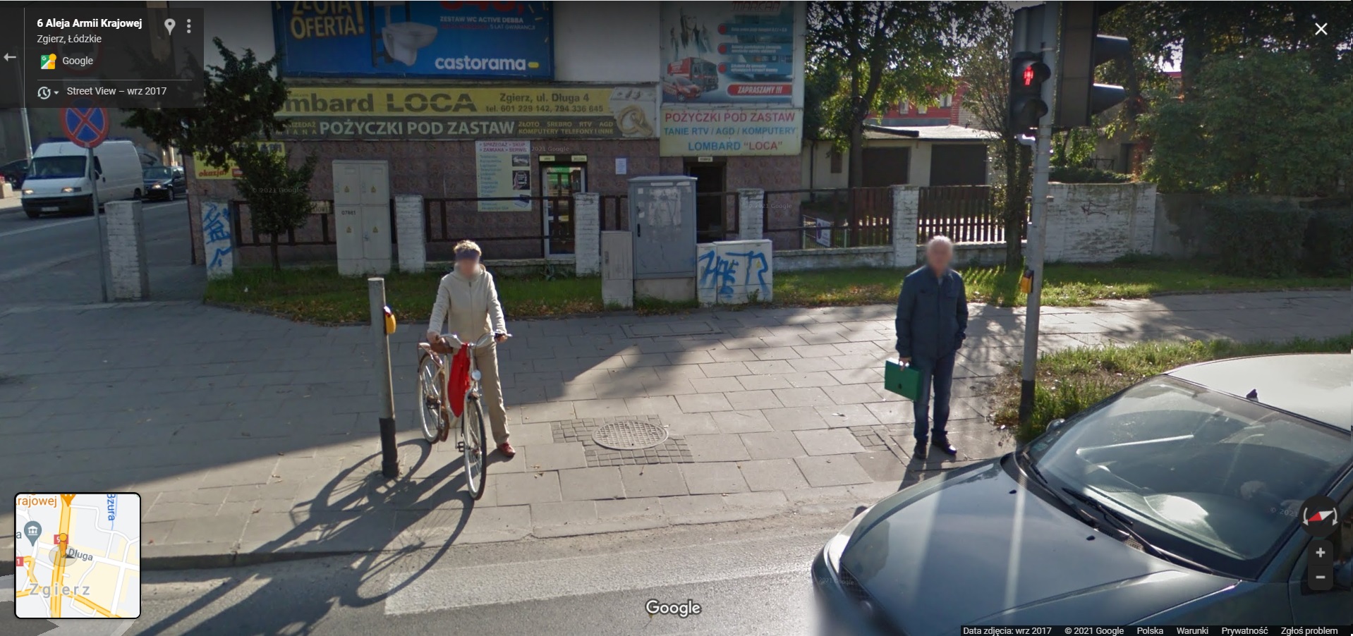 Mieszkańcy Zgierza przyłapani przez Google Street View