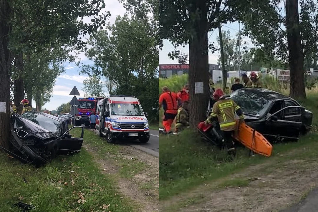 Groźny wypadek na drodze wojewódzkiej niedaleko Zgierza [foto] - Zdjęcie główne