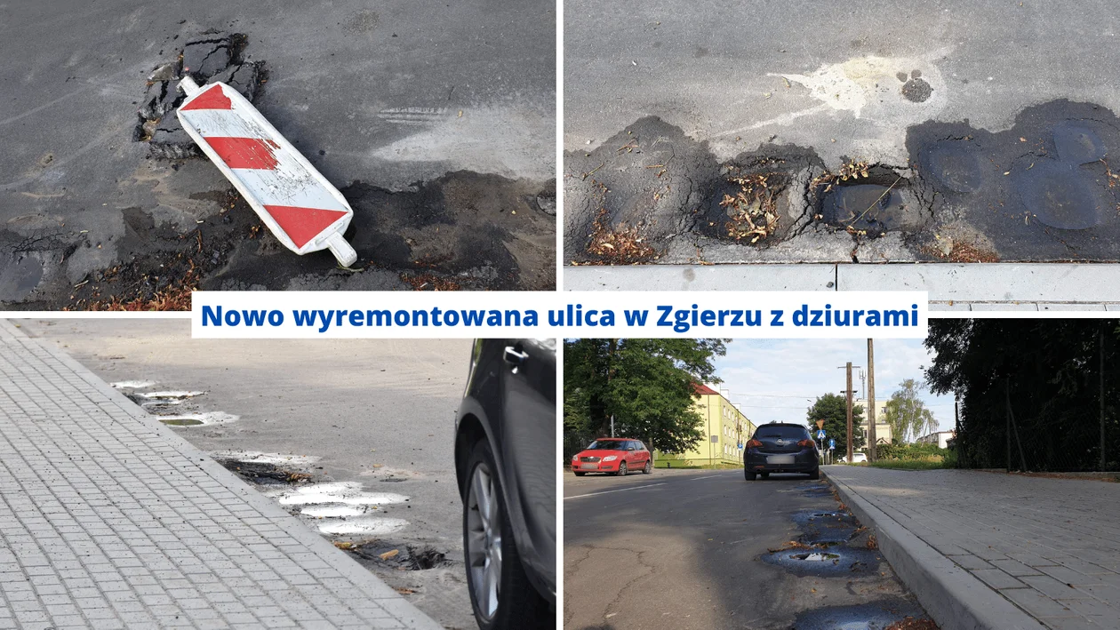 Nowo wyremontowana ulica w Zgierzu z dziurami. Mieszkańcy są oburzeni [zdjęcia] - Zdjęcie główne